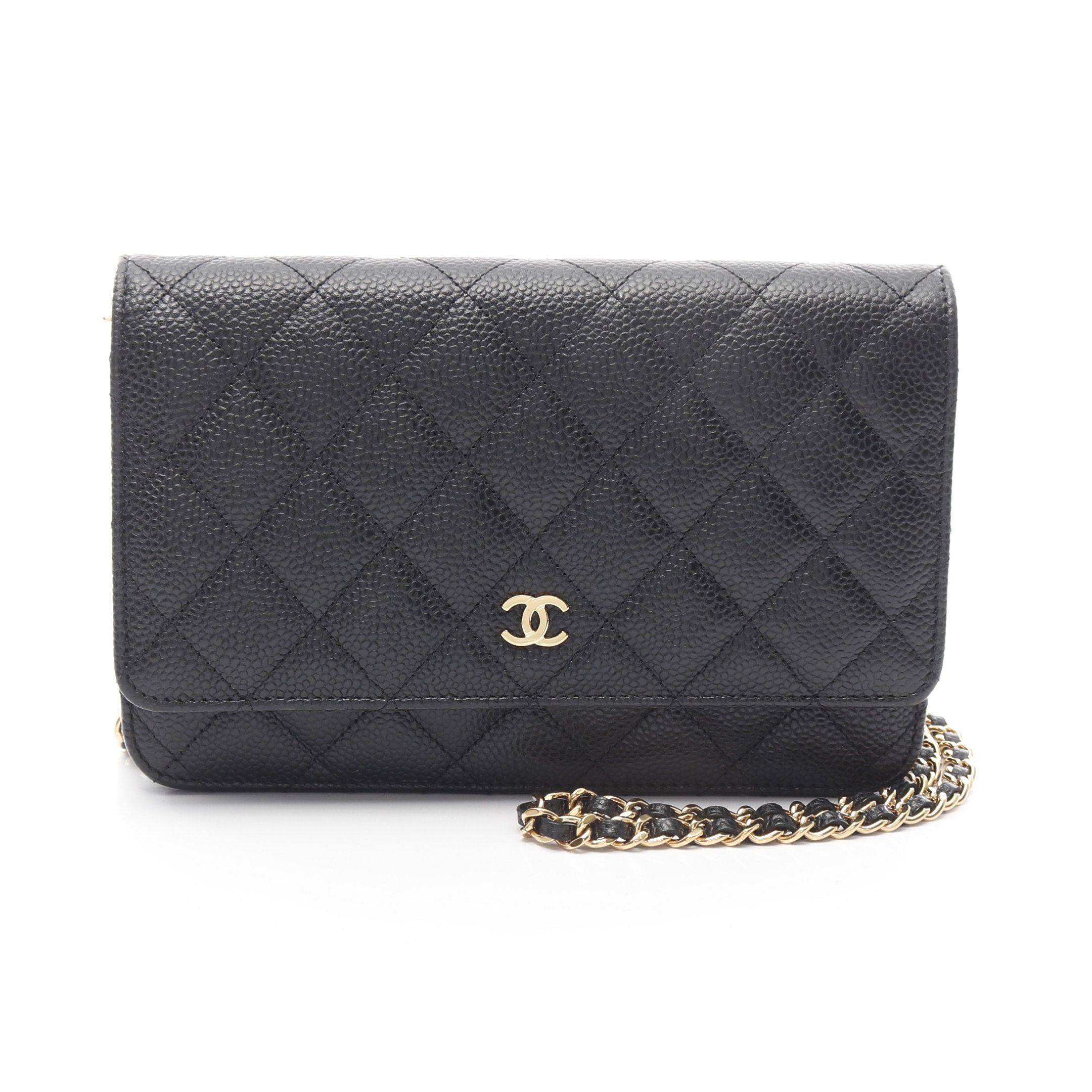 Chanel Chanel Matelasse Chain Wallet Caviar Skin Black Gold Hardware Size ONE SIZE - 1 Thumbnail