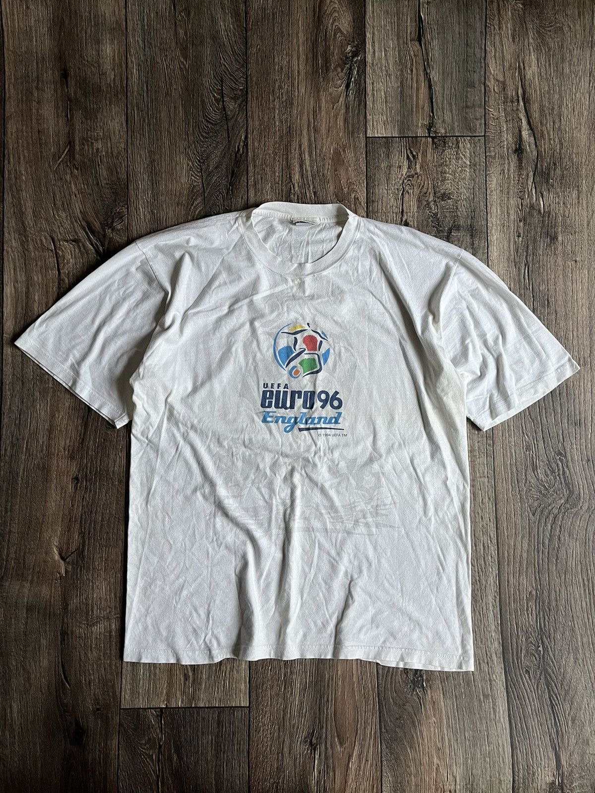 Nutmeg × UEFA Vintage NUTMEG Uefa England Uero 1996 Football Promo Tee Size US XL / EU 56 / 4 - 1 Thumbnail