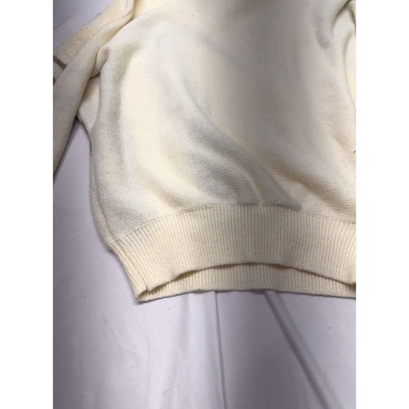 Vintage VINTAGE White Stag sweater Med Cream & Brown Cable Knitting Oversized 80's Size M / US 6-8 / IT 42-44 - 7 Thumbnail