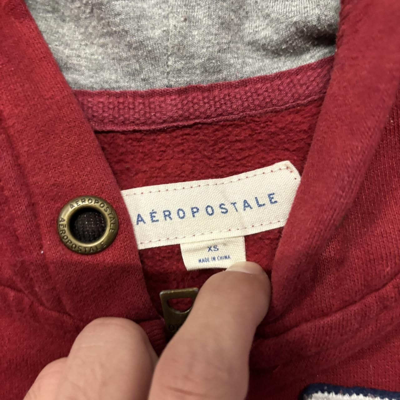 Aeropostale × Vintage Crazy Vintage Y2K/2000s Red Aeropostale NY Skater Streetwear Zip Up Hoodie! Size US XS / EU 42 / 0 - 6 Thumbnail