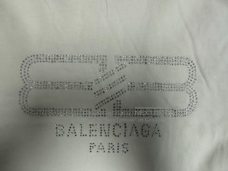 Balenciaga Balenciaga Solid Color Crystal Decorated Short Sleeve Crew Size US XS / EU 42 / 0 - 3 Thumbnail