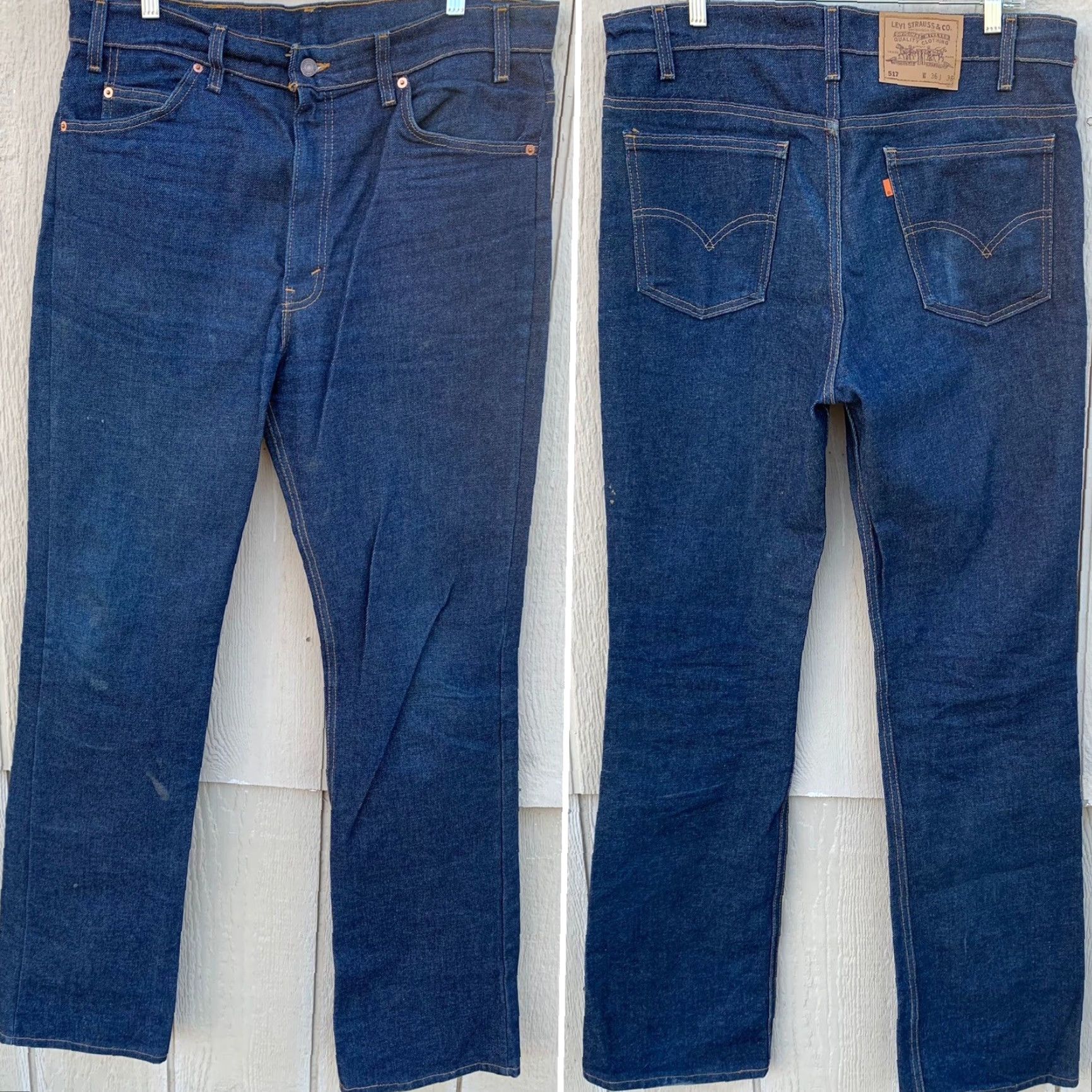 Levi's VINTAGE Levi's Jeans 517 Men Orange 36x37 1/2 W 38 L 37 1/2 5-Pocket USA Rise High 12+ Cotton Denim Jeans Size US 36 / EU 52 - 4 Thumbnail