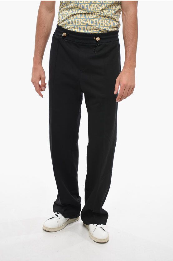 image of Versace Og1Mm0524 Jewel Cotton Sweatpants In Black, Men's (Size 36)