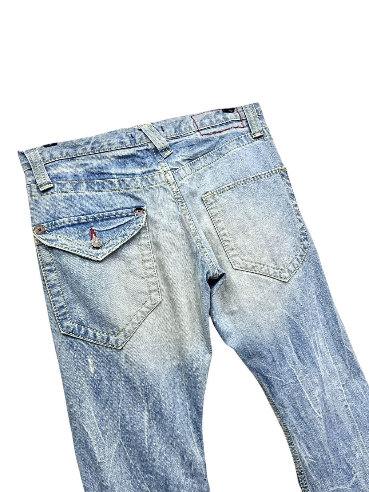 Blue Blue Japan 🔥LIGHT ACID WASH Clawmark Whisker Distressed Lowrise FLARE Size US 31 - 6 Thumbnail