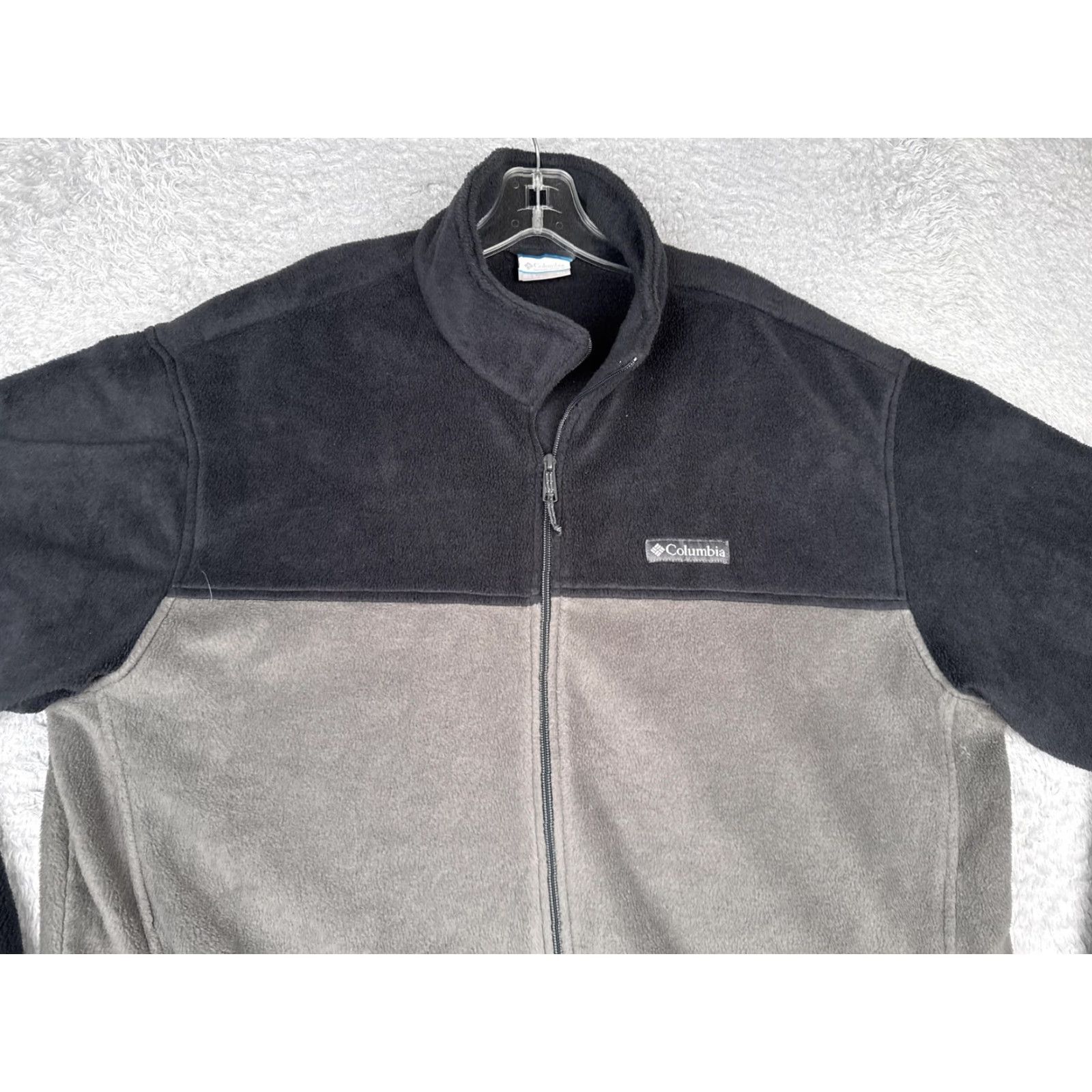 Vintage Columbia Jacket Mens 2XL Fleece Full Zip Outdoor Hiking Coat Gray Black Zip Pockets Columbia Logo Size US XXL / EU 58 / 5 - 5 Thumbnail