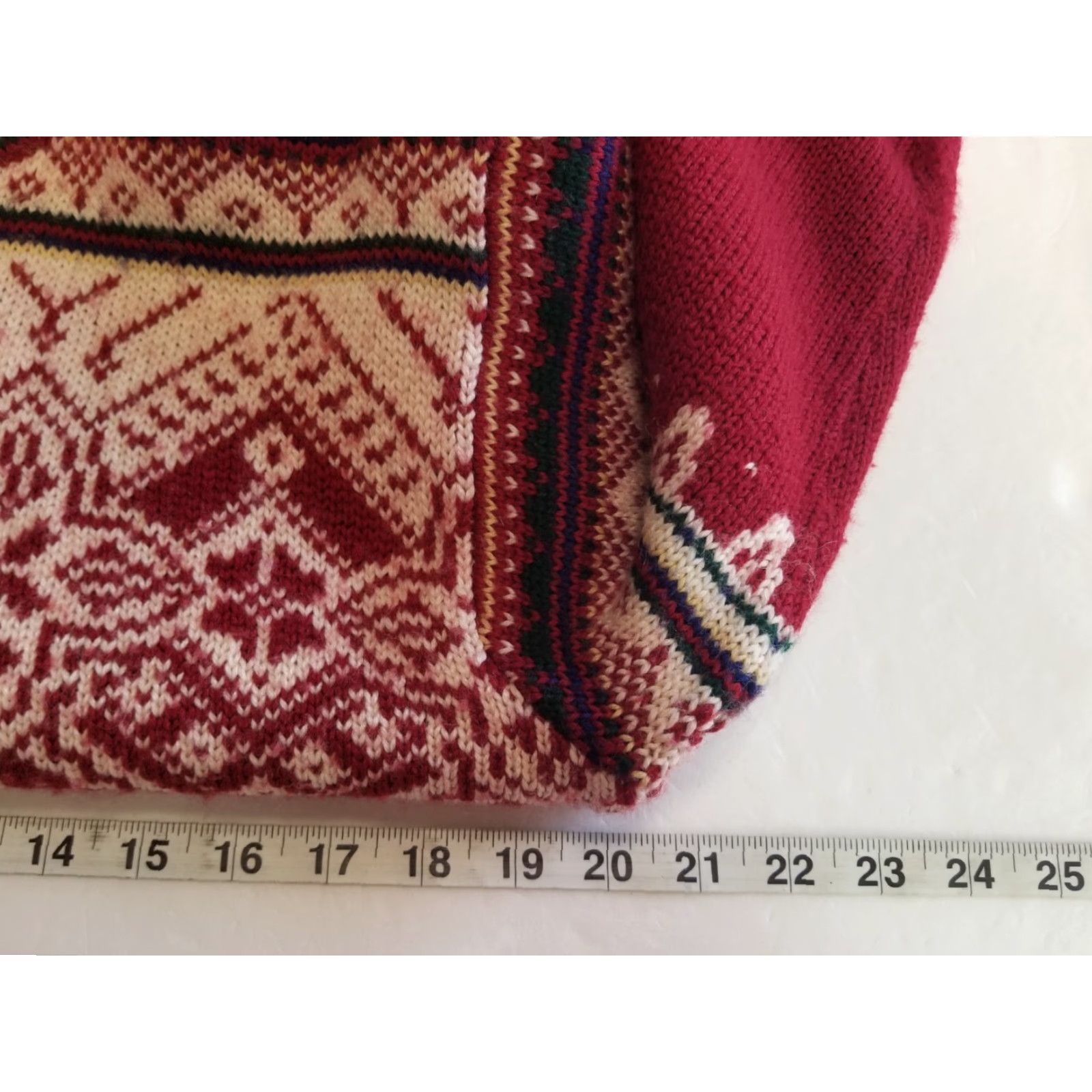 Vintage VINTAGE Appleseed's Sweater 1/4 Zip Red Women S Crew Neck Long Sleeve Fair Isle 90s Pullover Size S / US 4 / IT 40 - 4 Thumbnail