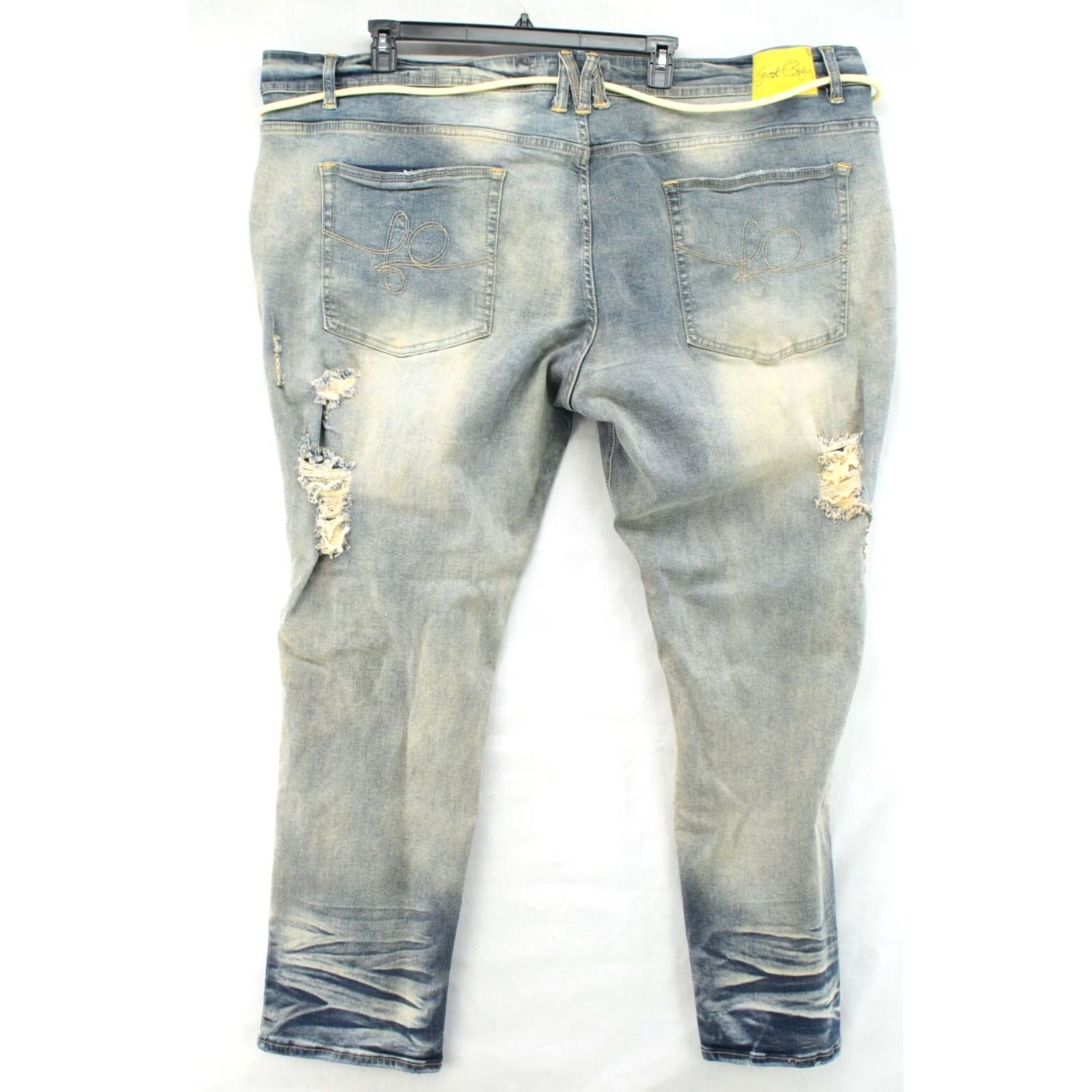 Vintage Frost Jeans Mens 54X33 Light Blue Gorpcore Grunge Distressed 5-Pocket Denim Regular Straight Big & Tall 54 Mens Jeans Size US 38 / EU 54 - 6 Thumbnail