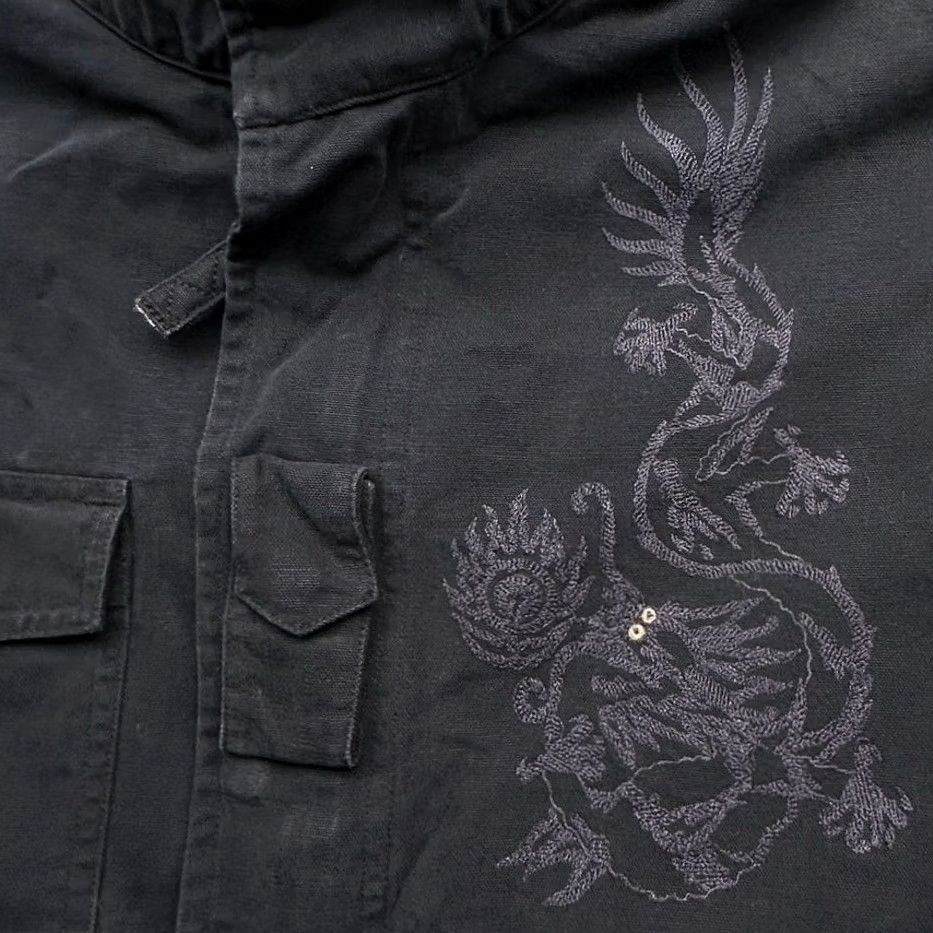 Maharishi Maharishi Black Canvas Jacket Mens Medium Bomber Military Long Sleeve Dragon Jacket Size US M / EU 48-50 / 2 - 7 Thumbnail