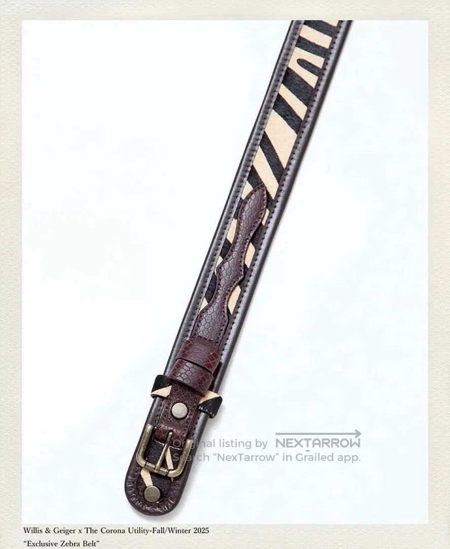 Japanese Brand Corona Utility Zebra Horsehair Belt. Size ONE SIZE - 5 Thumbnail
