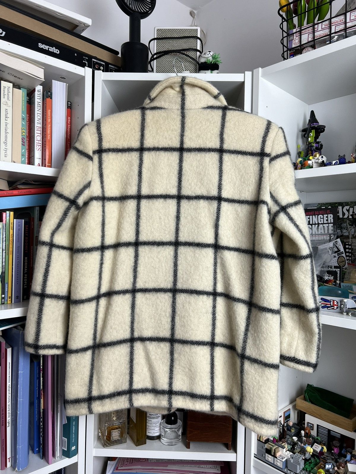 Designer × Salvatore Ferragamo × Vintage Vintage 90s Salvatore Ferragamo wool checked coat L designer Size L / US 10 / IT 46 - 2 Thumbnail