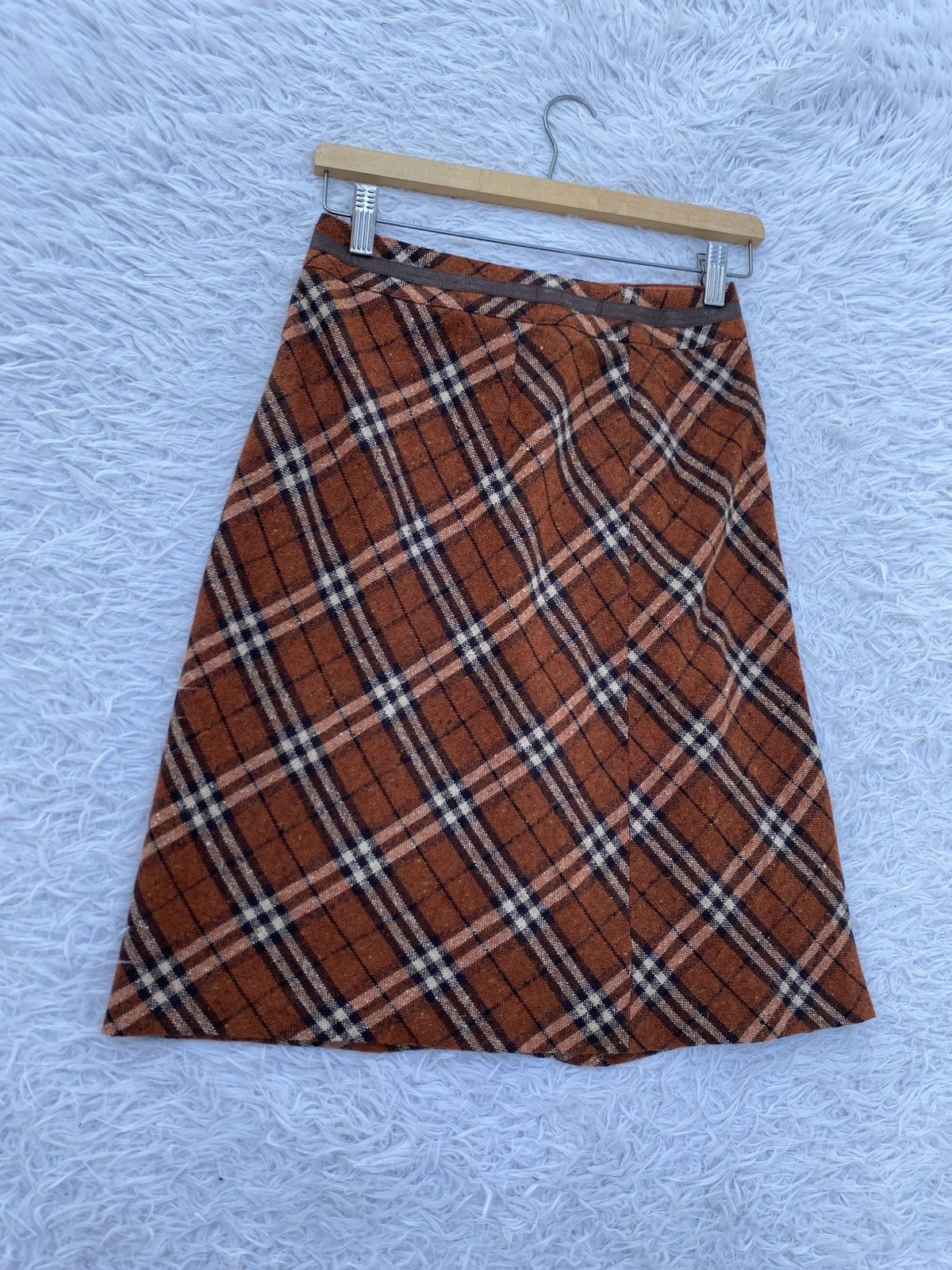 Burberry Rare Vintage 90s Burberry Checkered Wool Skirt Size 26" / US 2 / IT 38 - 14 Thumbnail