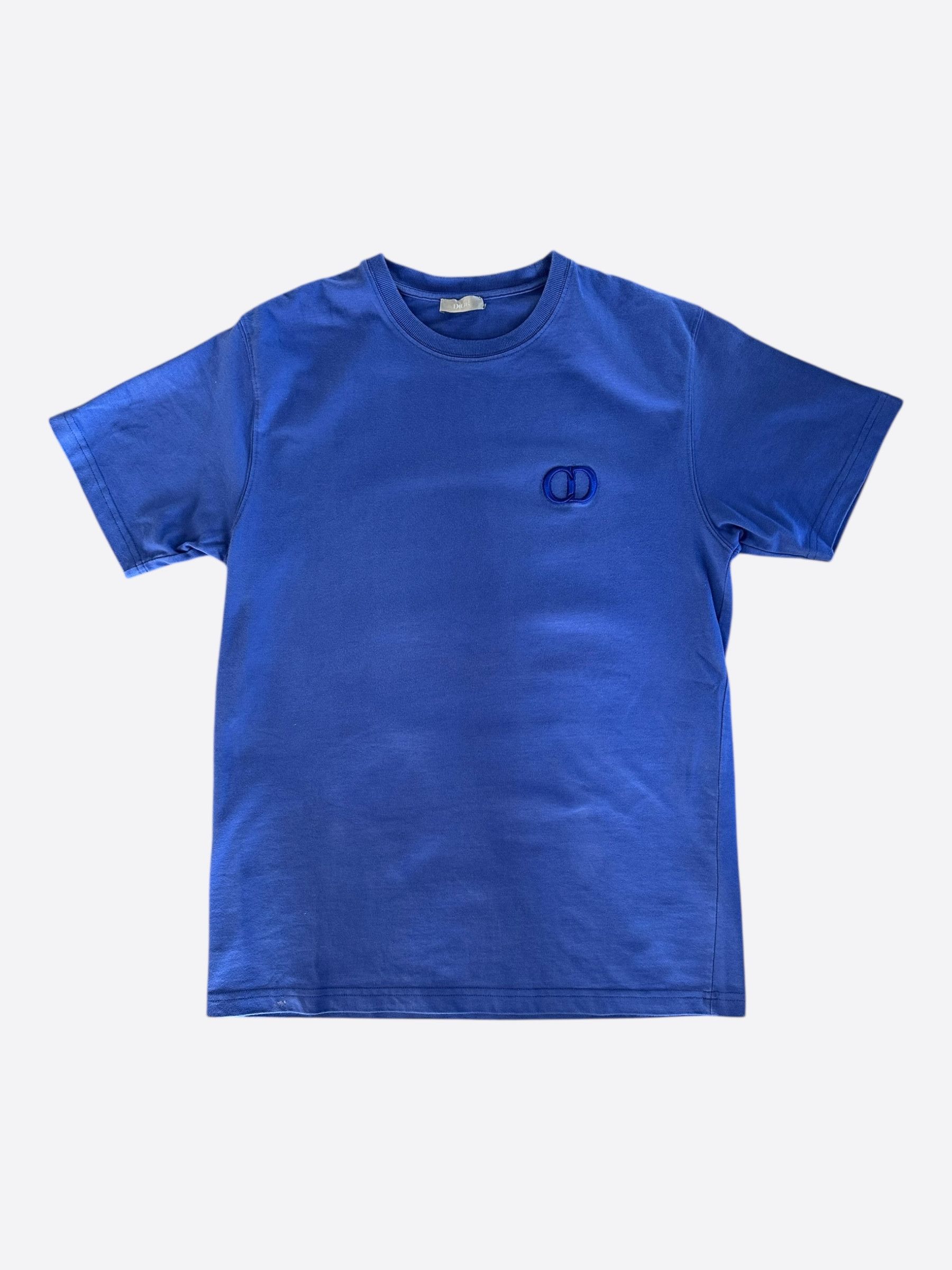 Dior Dior Blue CD Icon Embroidered Logo T-Shirt | Grailed