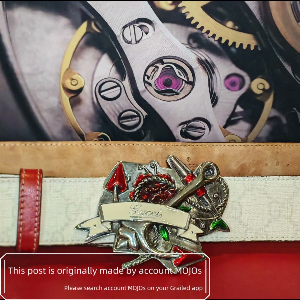 Gucci Sz 85 Gucci Vintage Anchor Logo Buckle Belt mojos5141 Size ONE SIZE - 3 Thumbnail