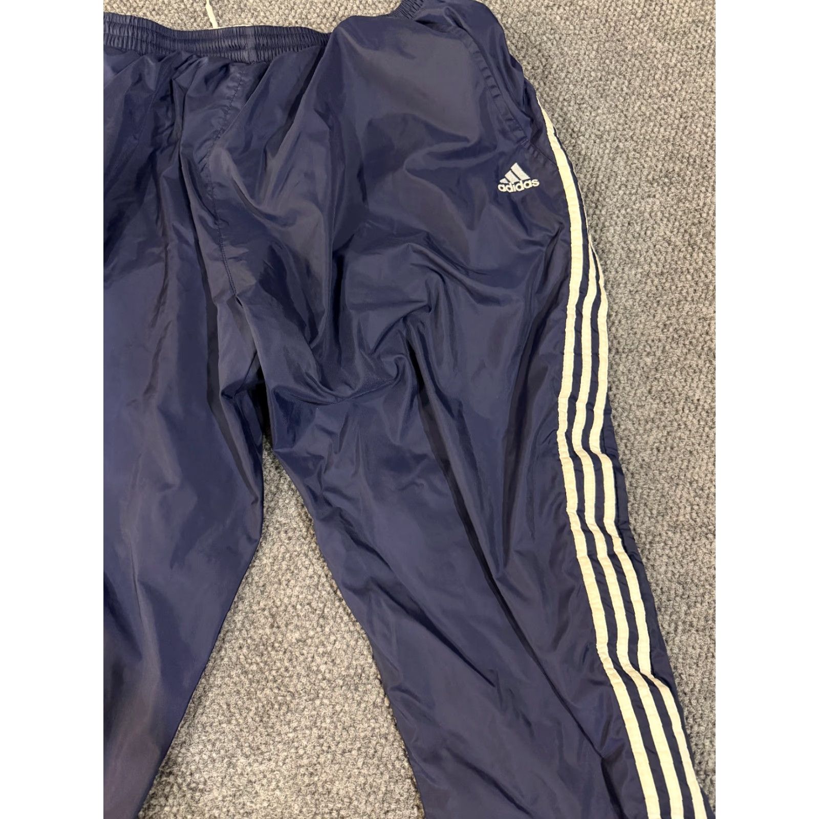 Adidas VINTAGE adidas Track Pants Mens 2XL Blue Stripe Tear Away Snap 90s Boys Girls Mens? Size US 39 - 4 Thumbnail