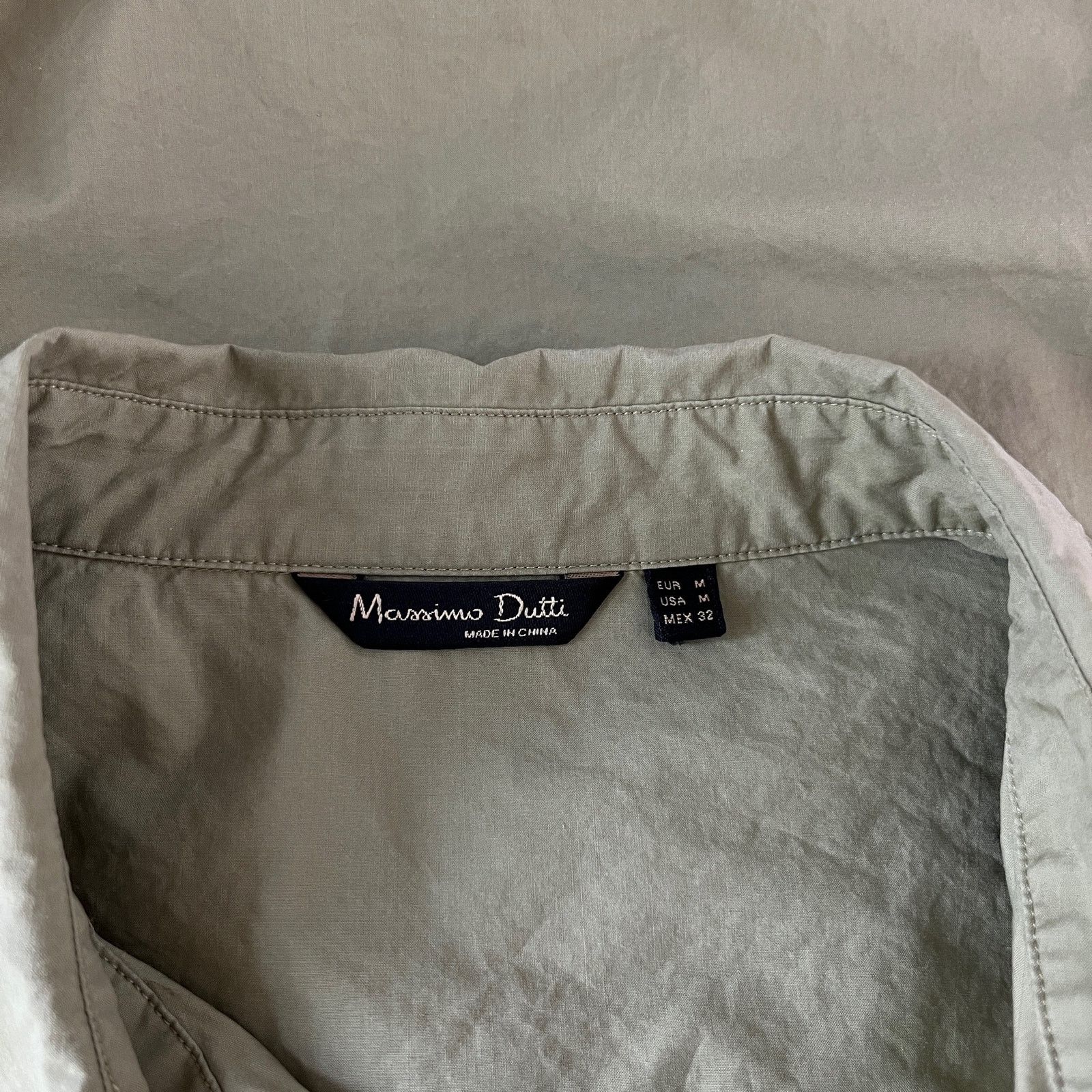Massimo Dutti Massimo Dutti Blouse Top M Olive Green Button Down Pockets Size M / US 6-8 / IT 42-44 - 9 Thumbnail