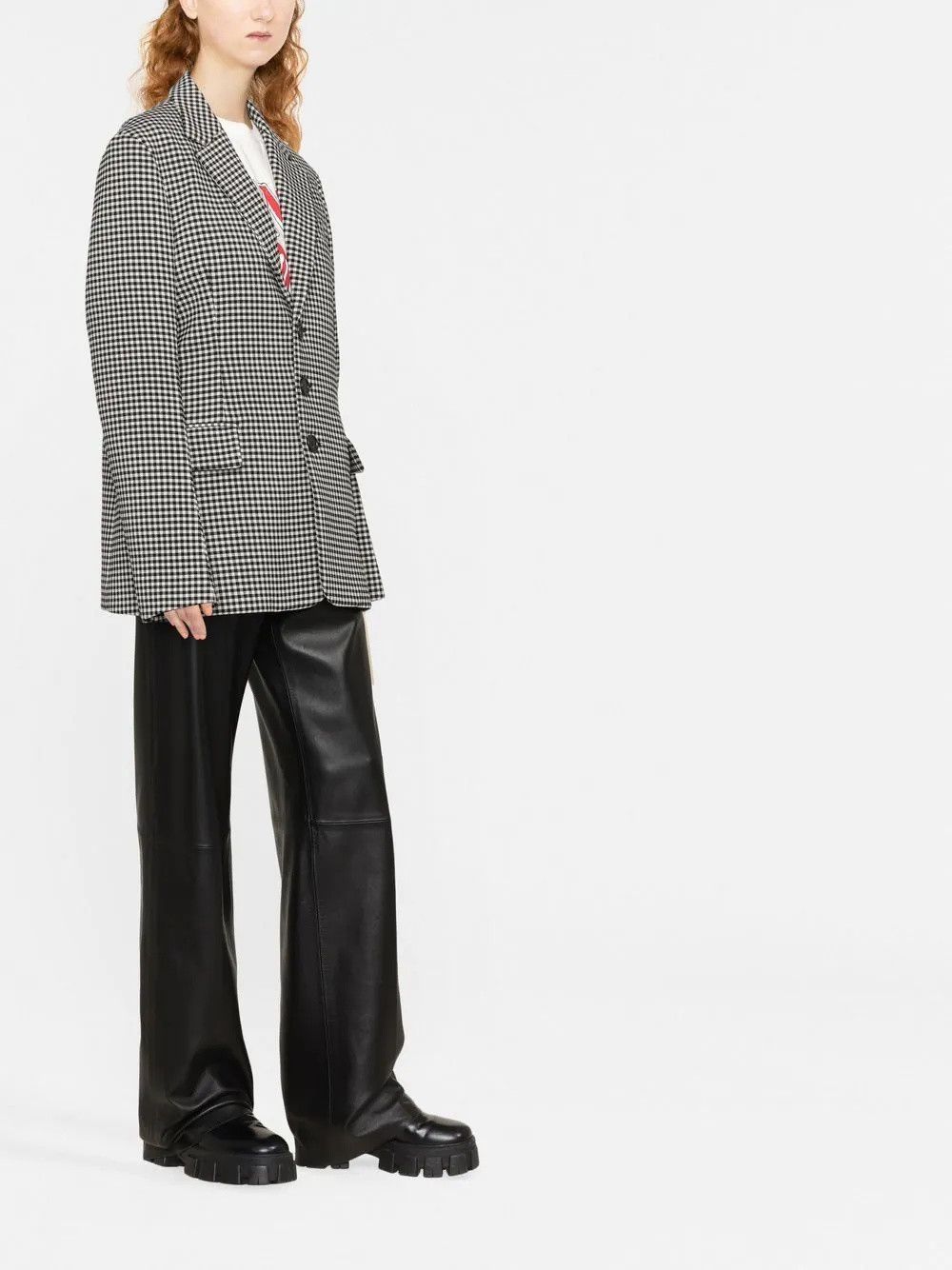 Marni o1y1025 Checked Coat in Black/White Size M / US 6-8 / IT 42-44 - 4 Thumbnail