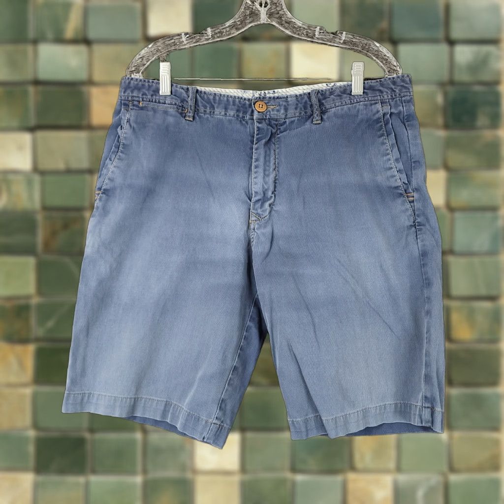 Tommy Bahama TOMMY BAHAMA Men's Blue Cotton Chino Shorts Size 35 Regular Size US 35 - 1 Thumbnail