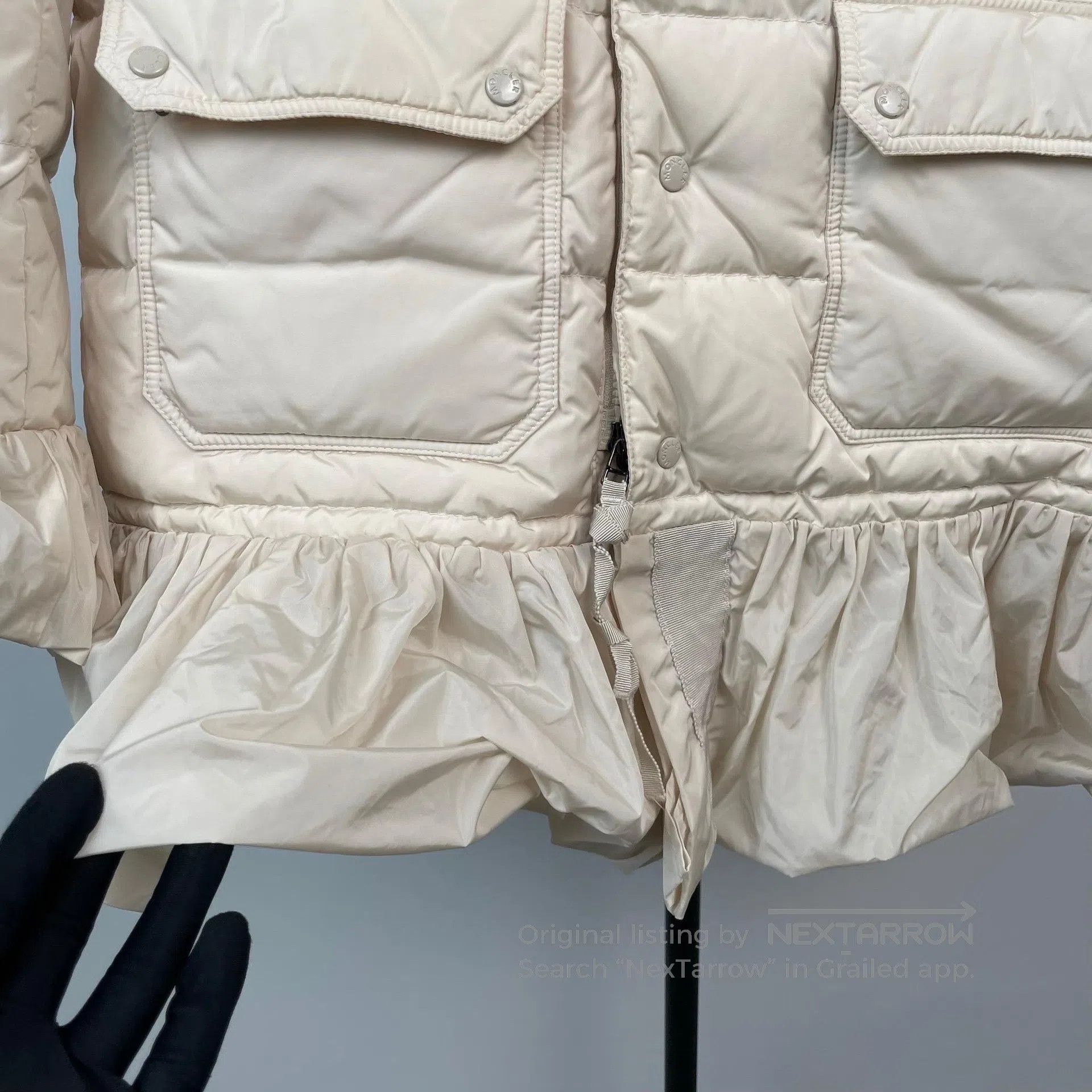 Moncler Moncler Beige Serre skirt style down coat| Size S / US 4 / IT 40 - 4 Thumbnail