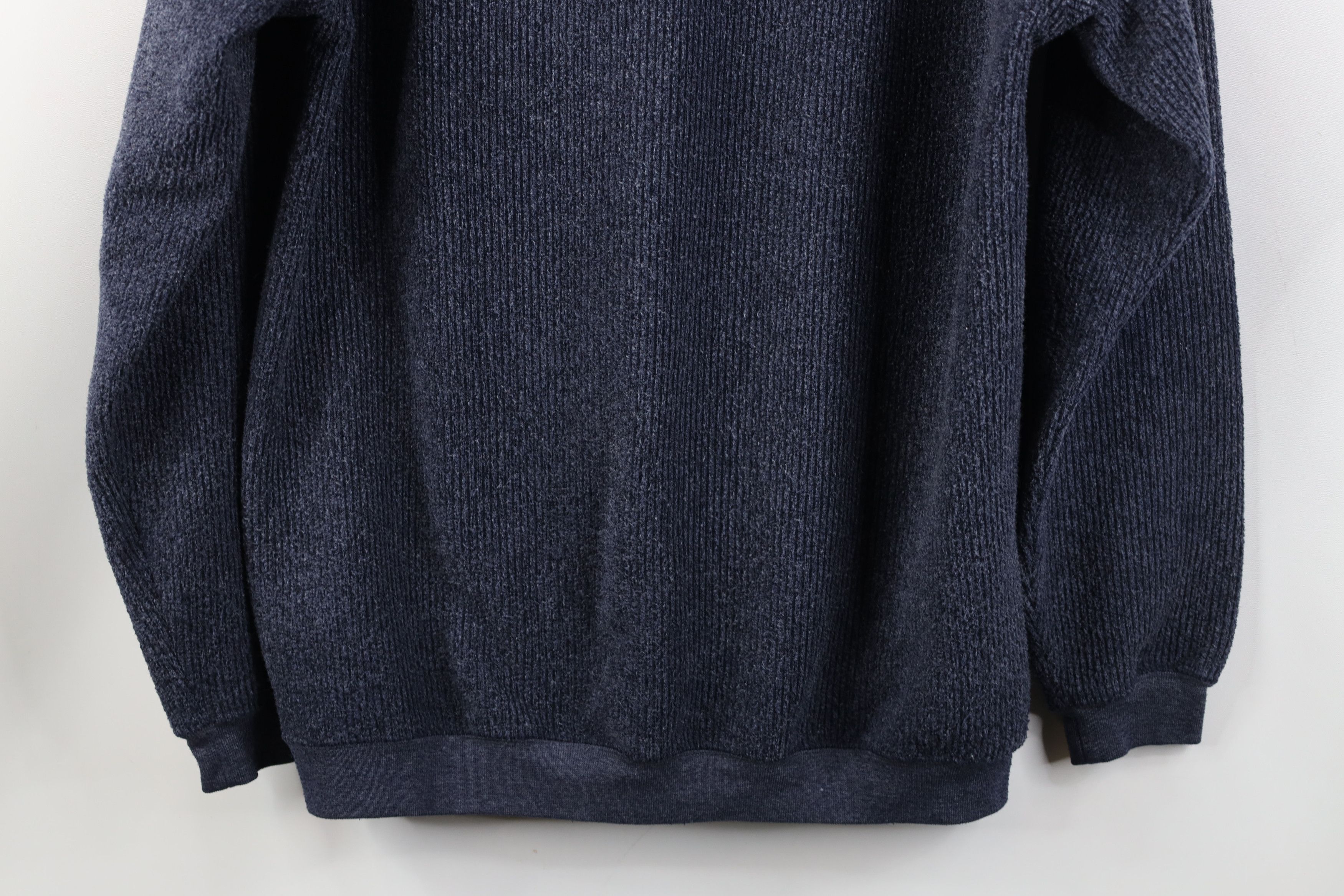 Vintage Vintage 90s Streetwear Knit Fleece Collared Sweatshirt Blue Size US M / EU 48-50 / 2 - 12 Thumbnail
