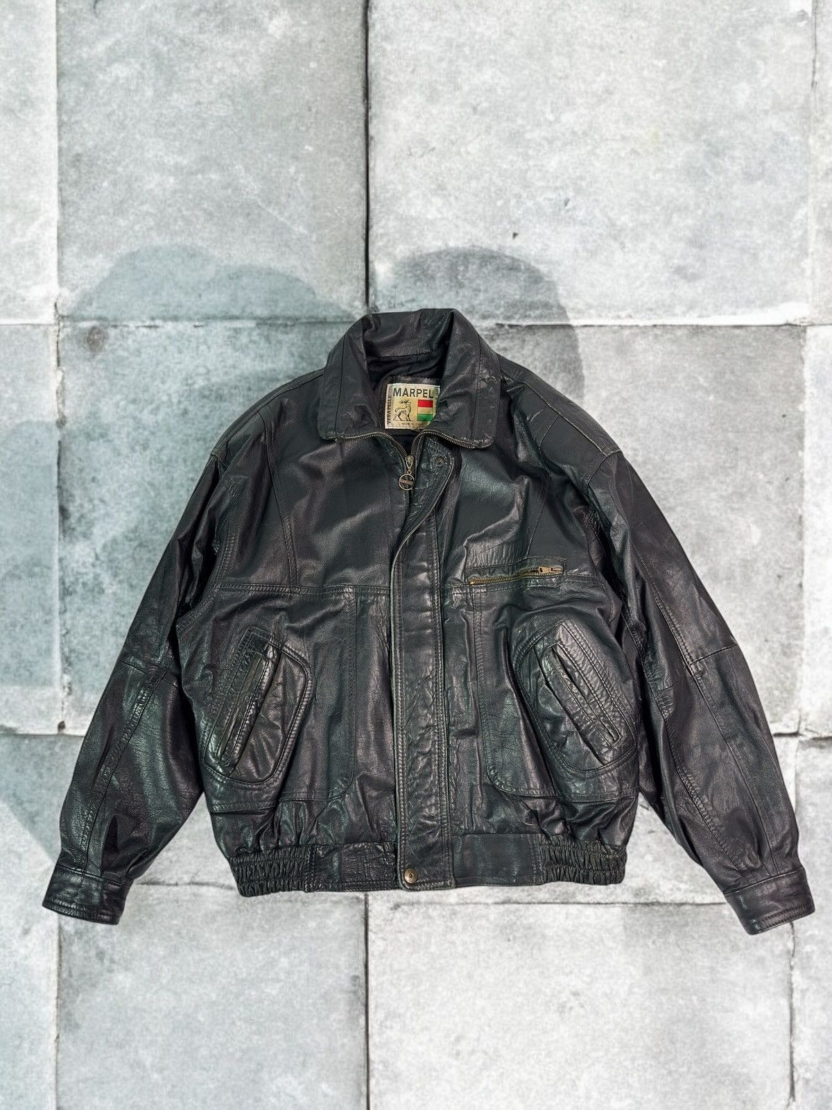 Other Vintage Made in Italy leather jacket boxy avant garde swag Size US L / EU 52-54 / 3 - 1 Thumbnail