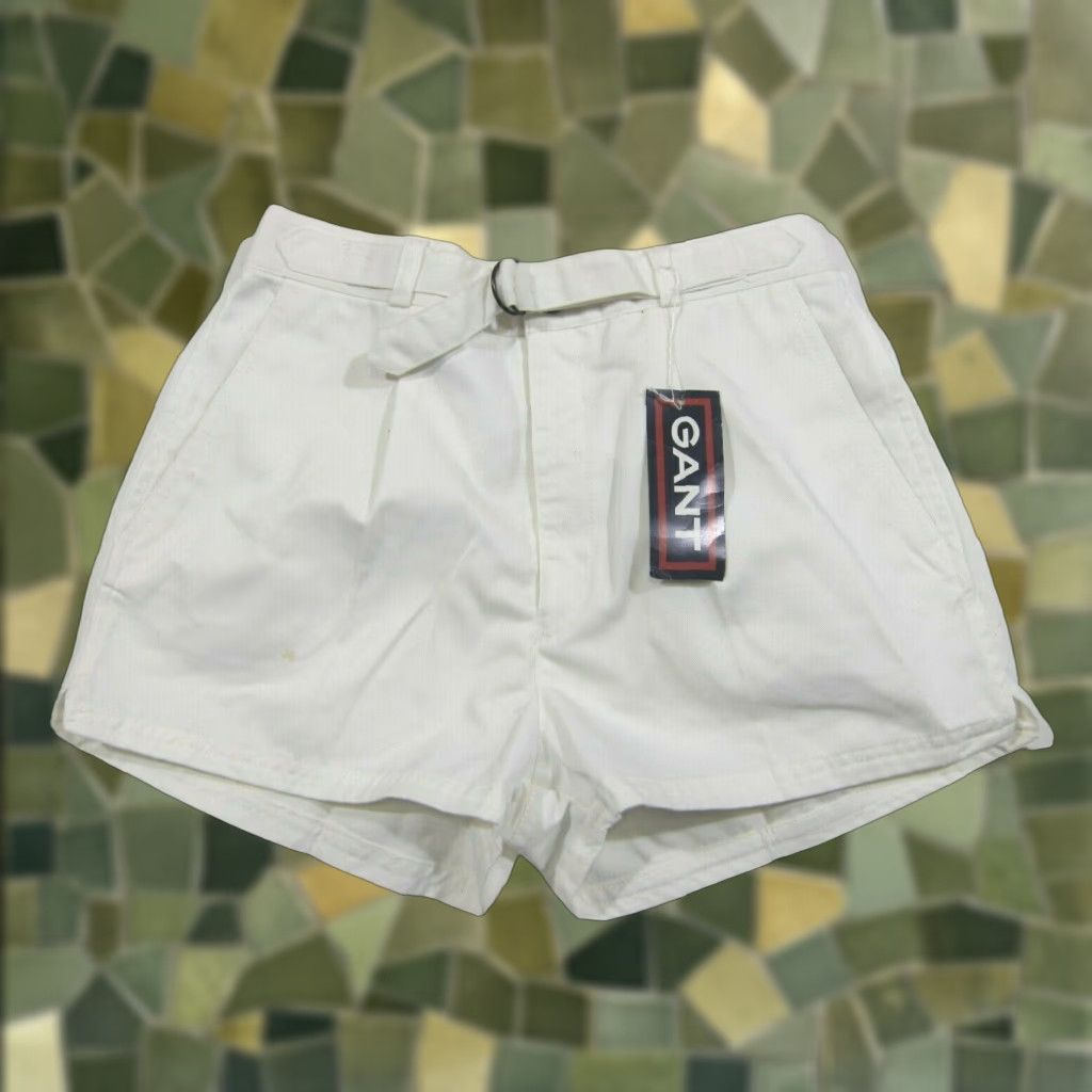 Gant NWT GANT Cotton Stretch White Pleated High Rise Waist Pocket Shorts Women Small Size 28" / US 6 / IT 42 - 1 Thumbnail