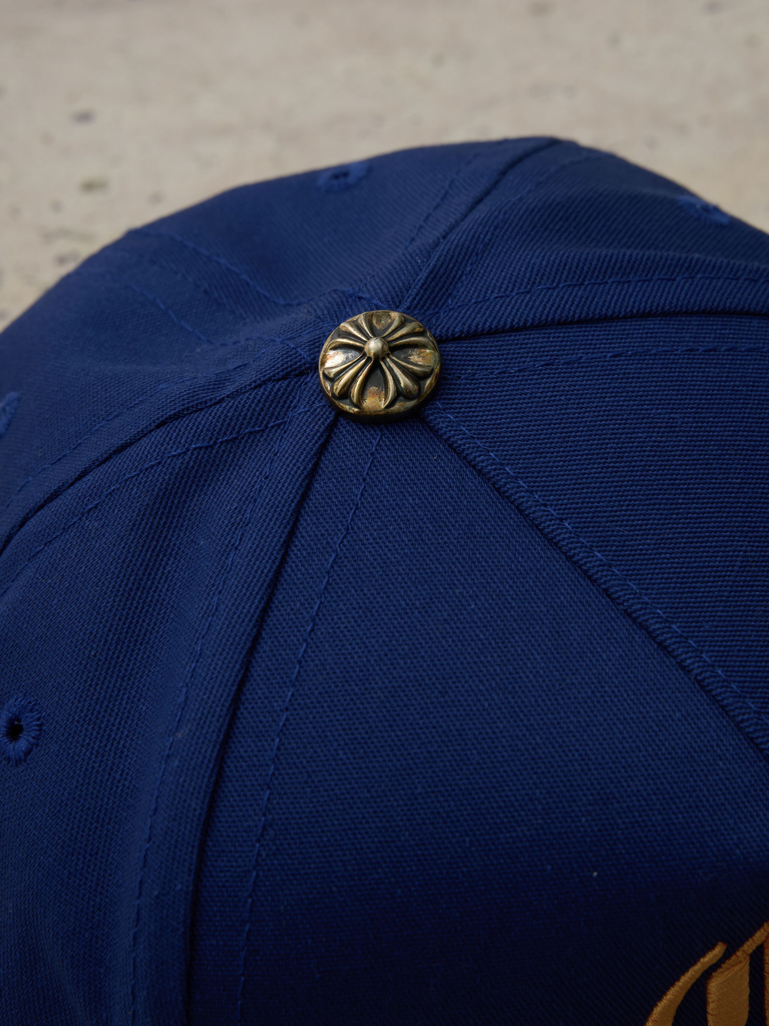 Chrome Hearts Chrome Hearts CH Leather Patch Baseball Cap Blue Orange Size ONE SIZE - 4 Thumbnail