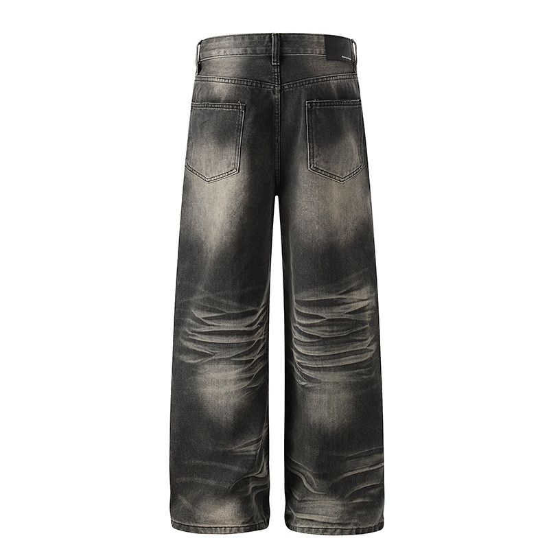 Vintage American retro distressed whiskered lightning wash jeans Size US 32 / EU 48 - 2 Thumbnail