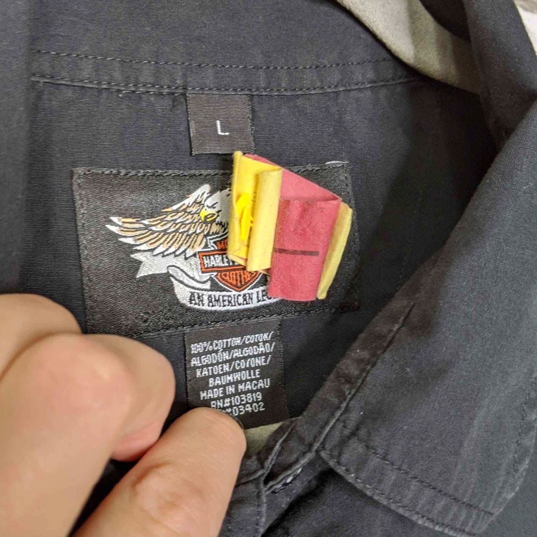 Harley Davidson VINTAGE Harley Davidson Eagle Double Sided Button Shirt Performance Biker HD Motorcycle Unisex Adults L Black Shirt Mens/Girls Size US L / EU 52-54 / 3 - 4 Thumbnail