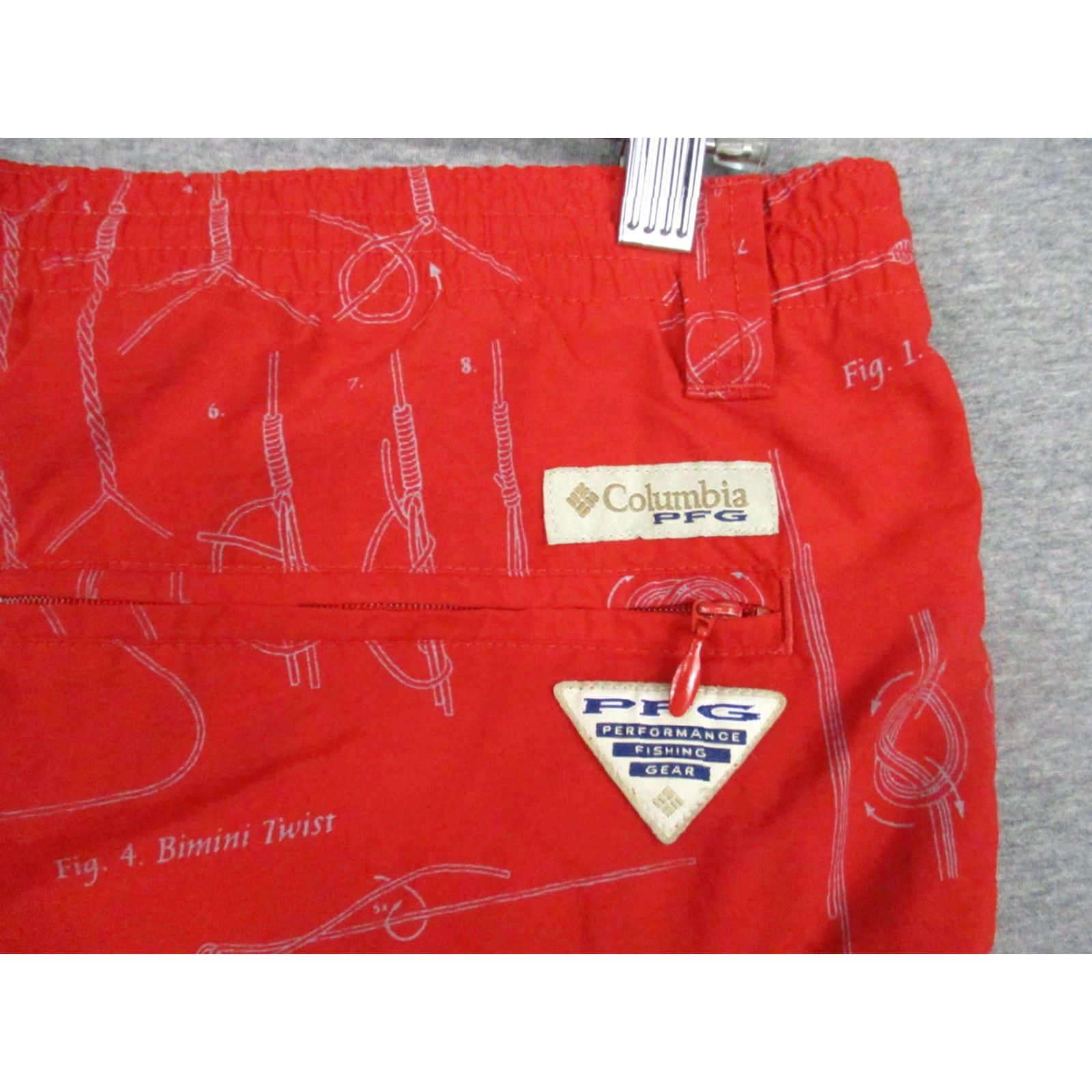 Vintage Columbia PFG Swim Trunk Mens Nylon Red Pockets Lined Omni Shade Beach Fish 2000s Size US 33 - 6 Thumbnail