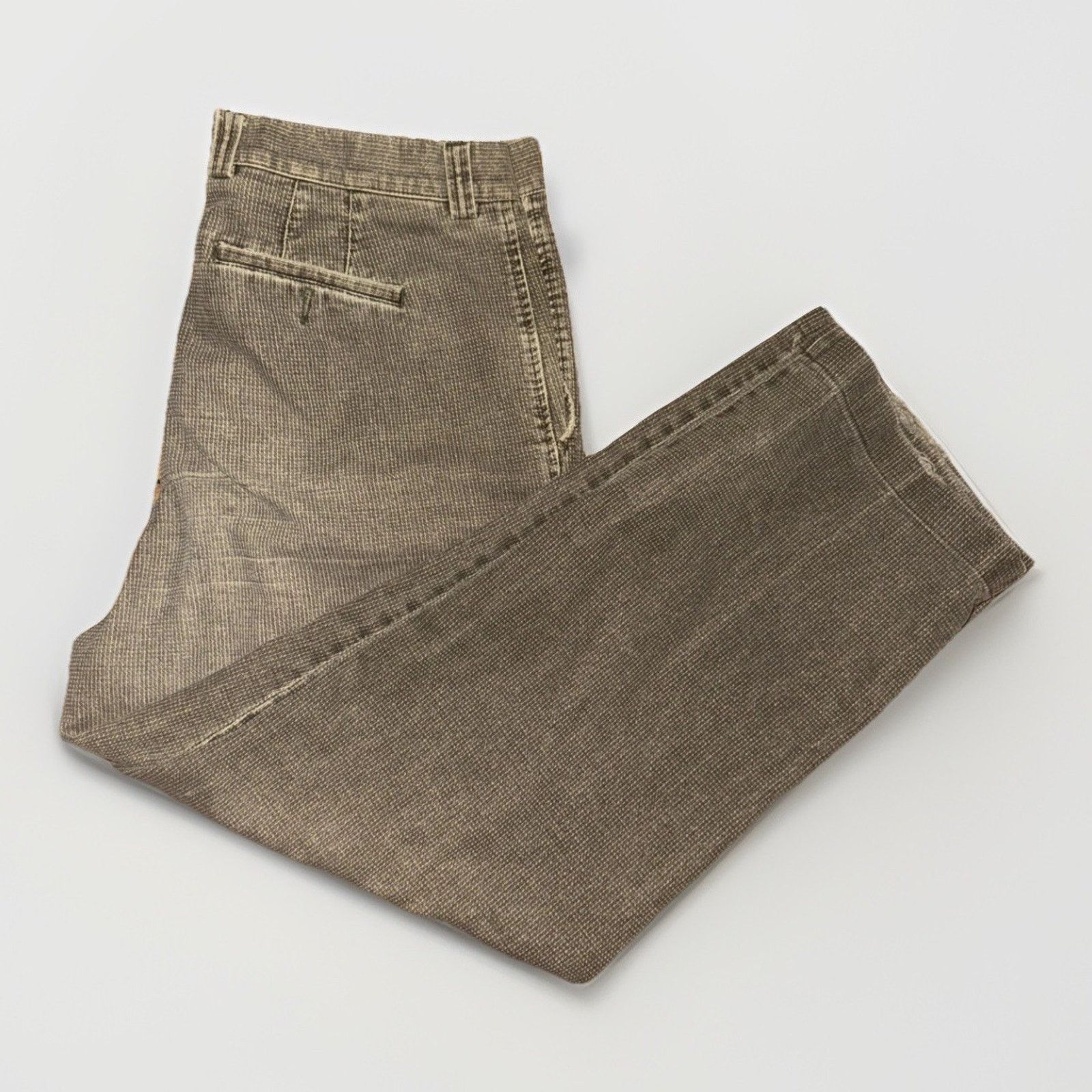 The Territory Ahead The Territory Ahead Olive Textured Cotton Pants Relaxed Fit Size US 36 / EU 52 - 1 Thumbnail