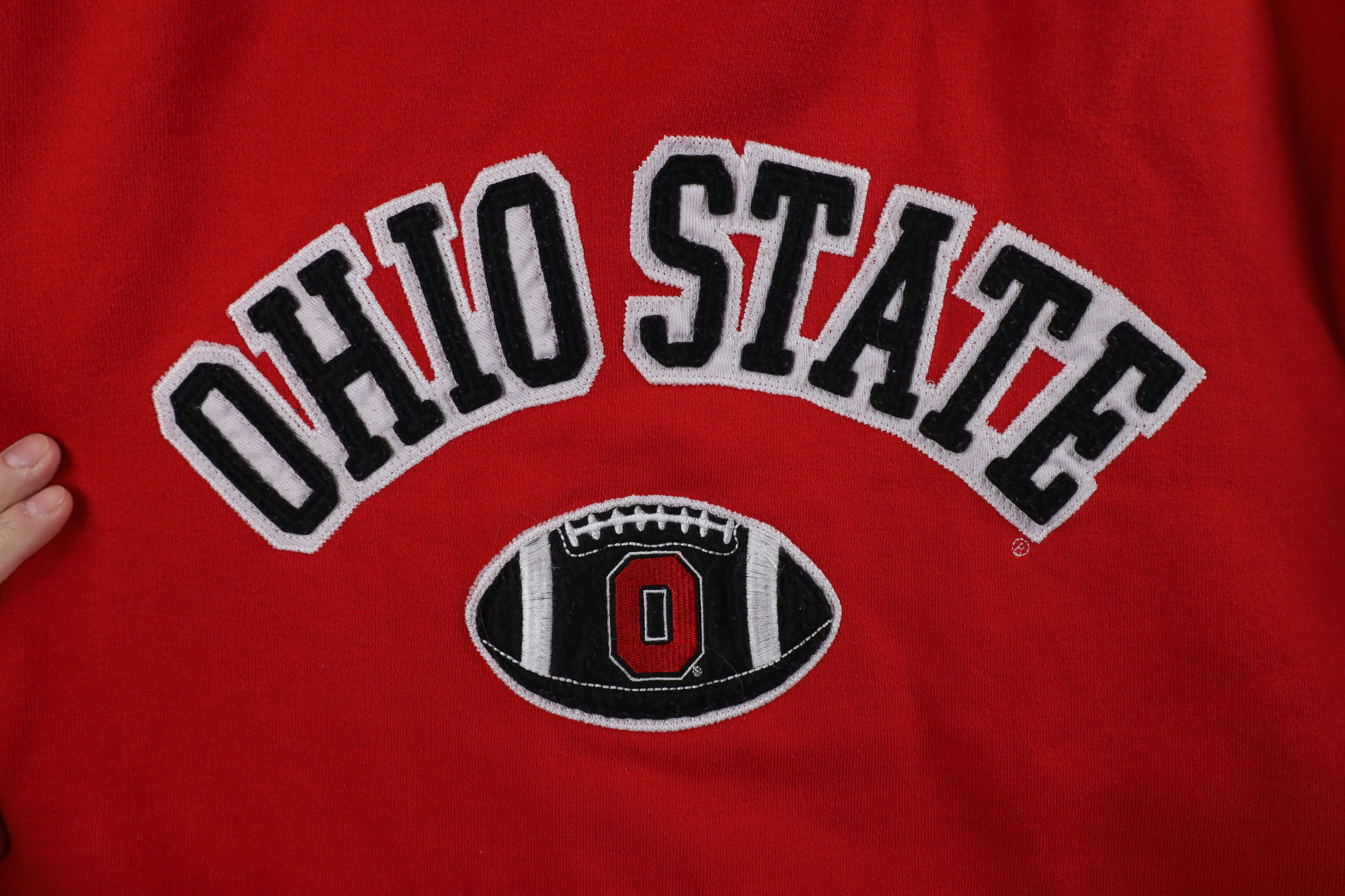 Vintage Vintage 90s Spell Ohio State University Football Hoodie Red Size ONE SIZE - 6 Thumbnail