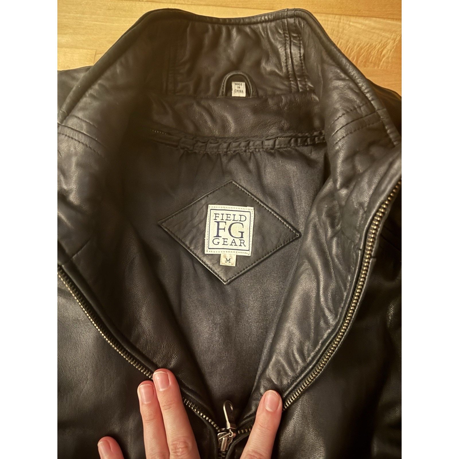 Vintage FIELD GEAR Leather Jacket Removable Lining Zipper Funnel M Size US M / EU 48-50 / 2 - 2 Thumbnail