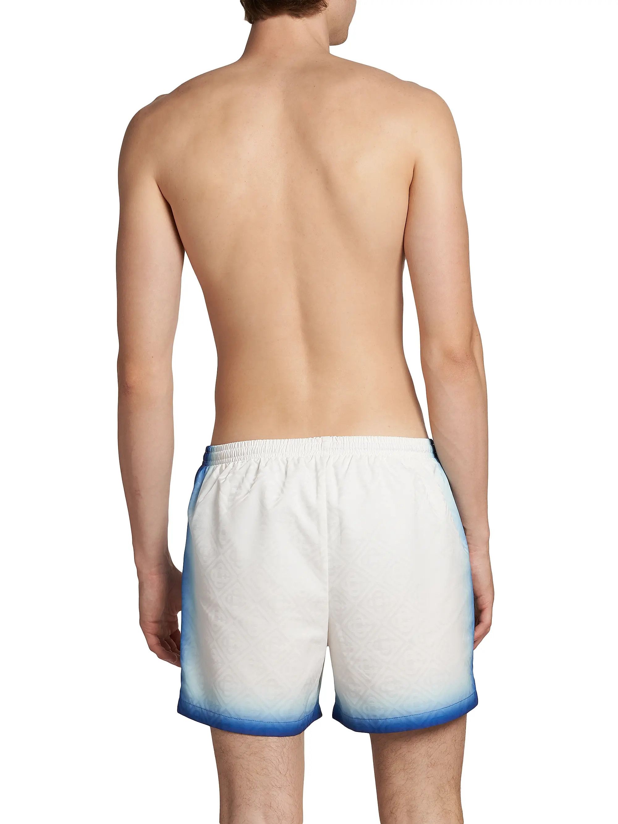 Casablanca os11x0725 Jacquard Monogram Swim Shorts in Blue/White Size US 36 / EU 52 - 4 Thumbnail
