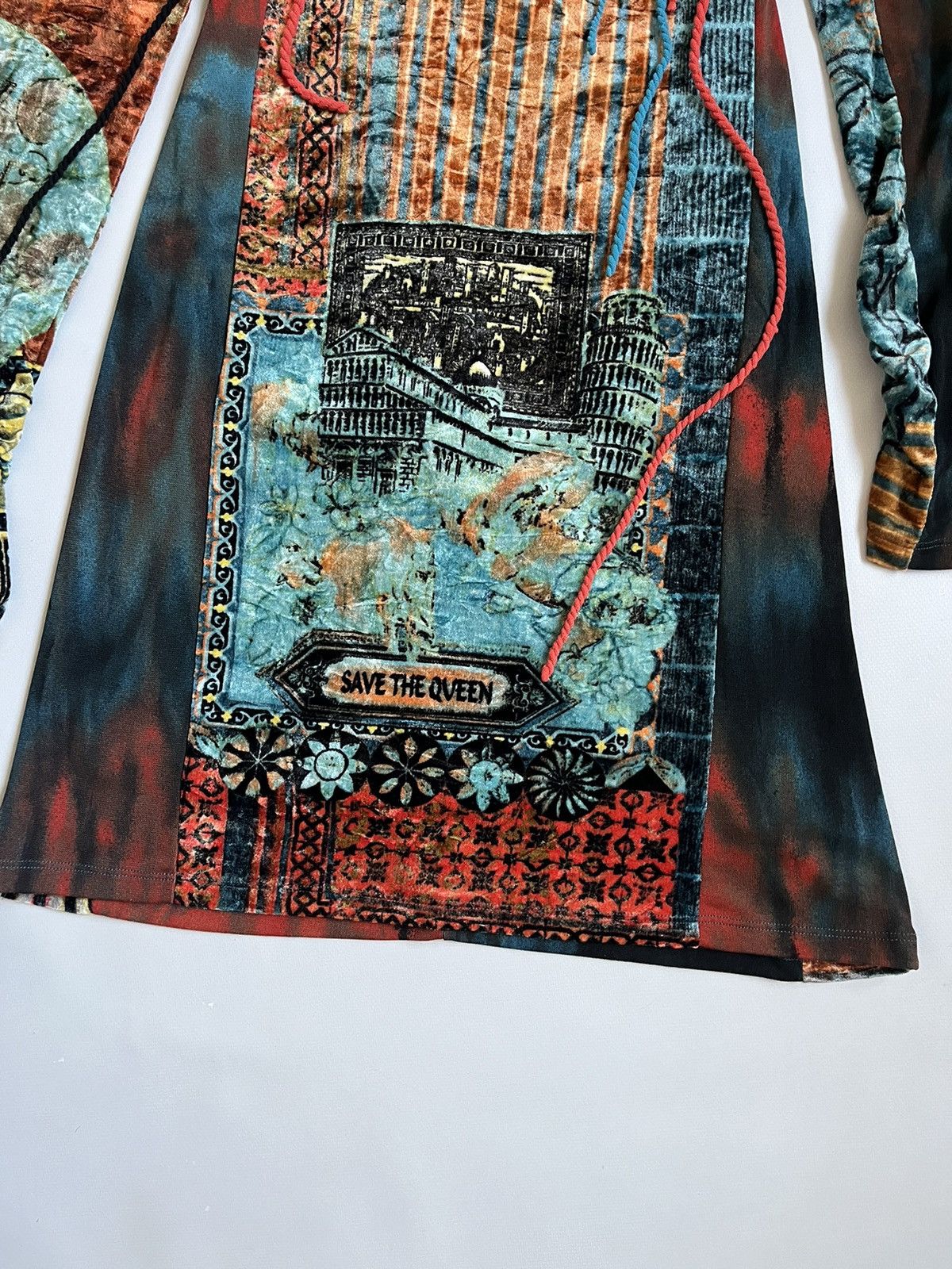 Jean Paul Gaultier Save The Queen Asymmetrical Mesh Polyamide Multicolor Dress Size S / US 4 / IT 40 - 15 Thumbnail
