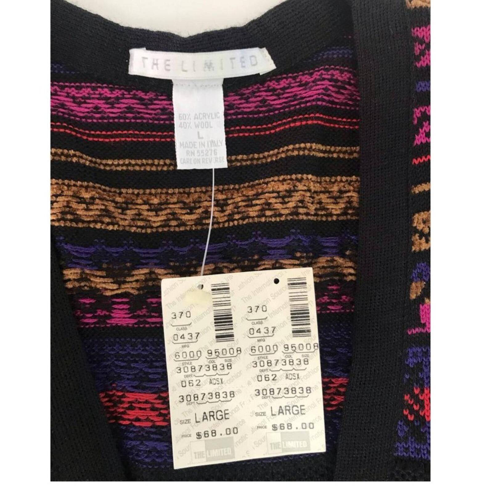 Other The Limited Wool Dress Women's Large Pink Striped Boho NWT Size L / US 10 / IT 46 - 3 Thumbnail