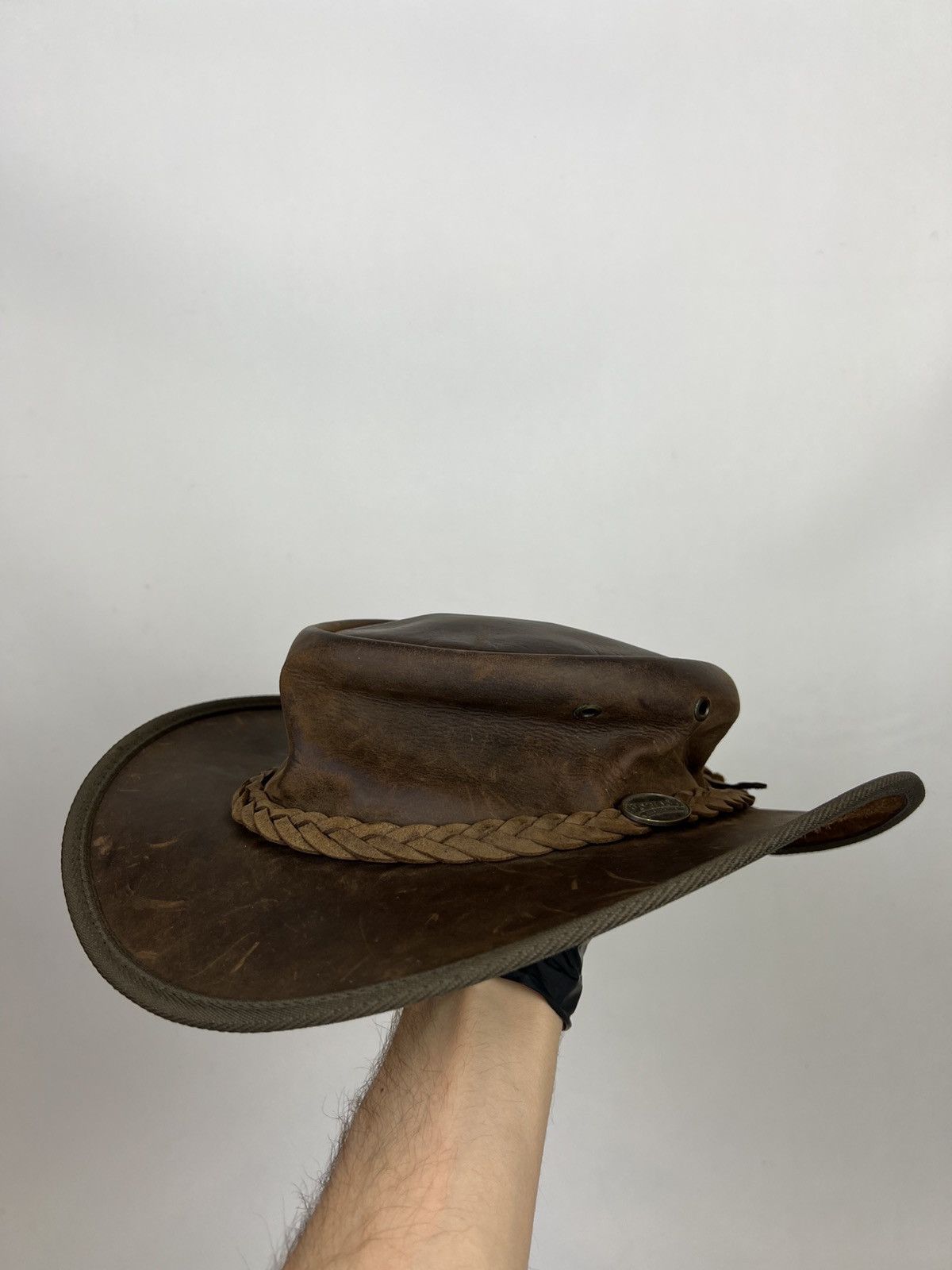 Other Vintage retro barmah leather cowboy punk rock western hat Size ONE SIZE - 3 Thumbnail