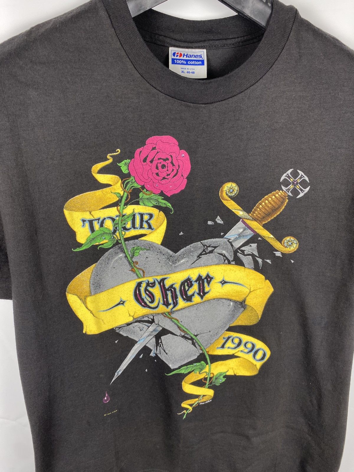Band Tees Vintage 1990 Cher Heart Of Stone Tour Tee size XL made in US Size US XL / EU 56 / 4 - 4 Thumbnail