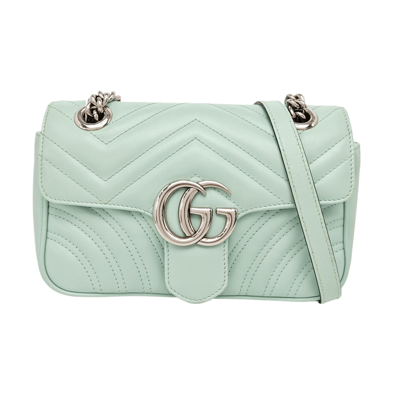 Gucci Gucci GG Marmont Leather Wave Shoulder Bag Size ONE SIZE - 1 Thumbnail
