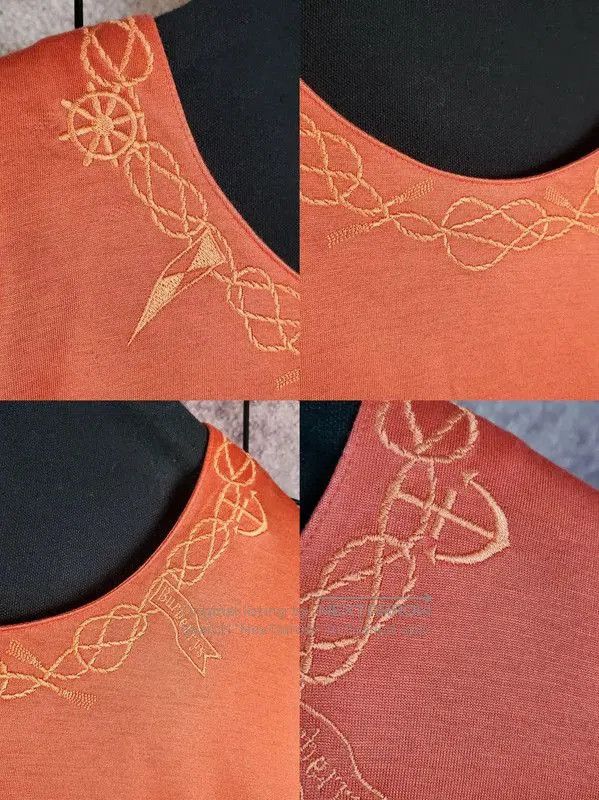 Burberry Burberry Red Cotton Logo Embroidered T-Shirt. Size M / US 6-8 / IT 42-44 - 5 Thumbnail