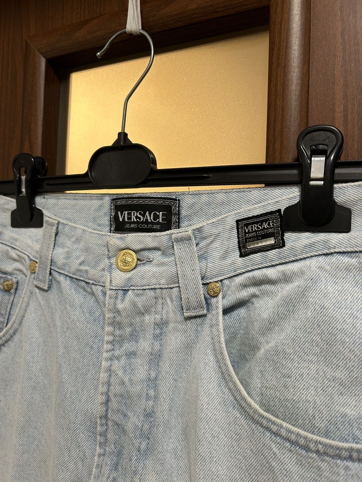 Versace Jeans Couture Vintage 90’s Versace Jeans Couture Medusa Washed Blue Jeans Size 32" / US 10 / IT 46 - 2 Thumbnail