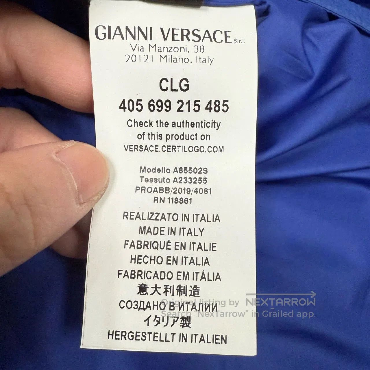 Versace Versace Blue Logo Down Jacket. Size US M / EU 48-50 / 2 - 4 Thumbnail