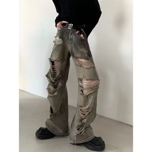 VIBE Distressed Flared Jeans, Ripped Stacked Jeans Size US 35 - 4 Thumbnail