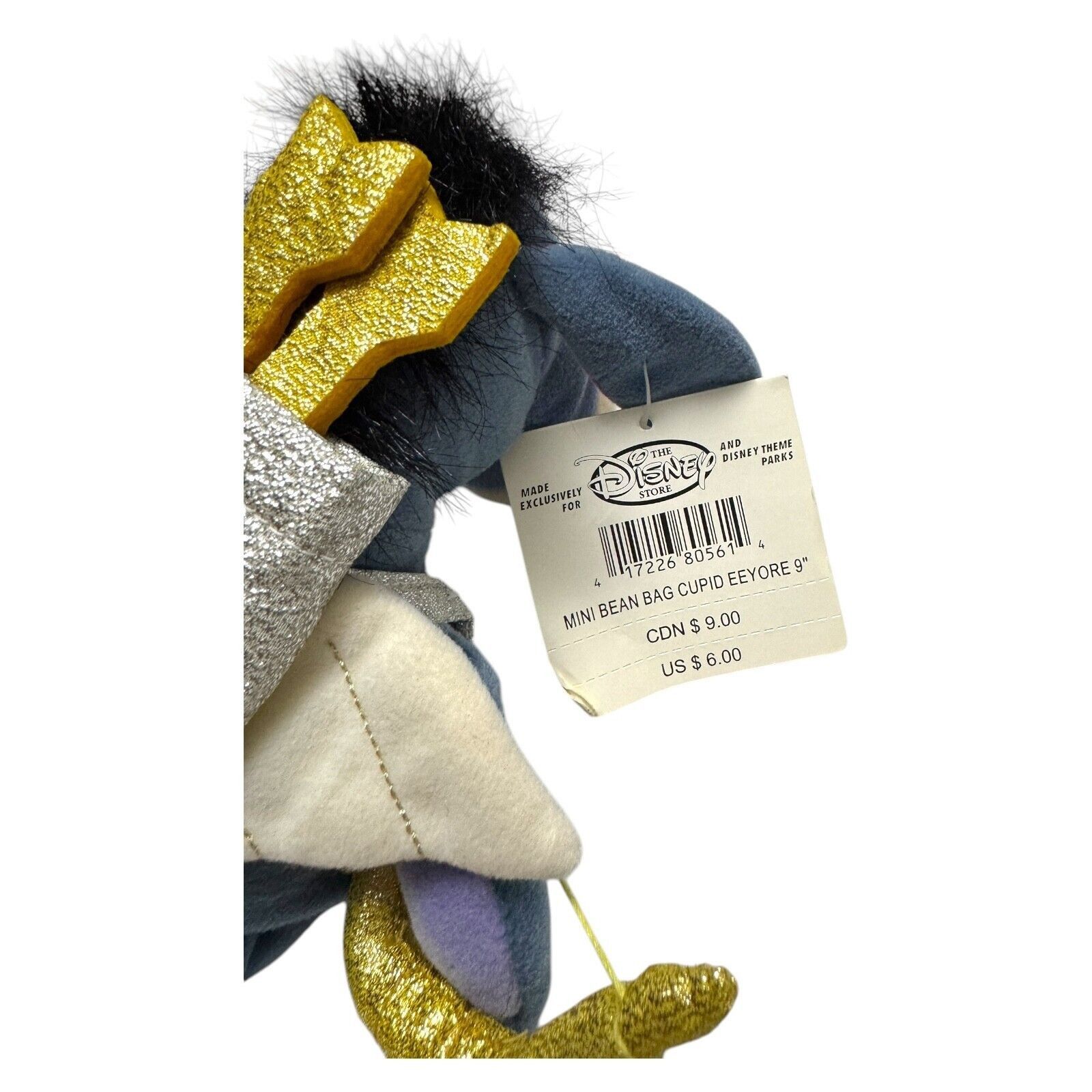 Disney NWT 90s Disney Store CUPID EEYORE VALENTINES Vintage Beanie Size ONE SIZE - 6 Thumbnail