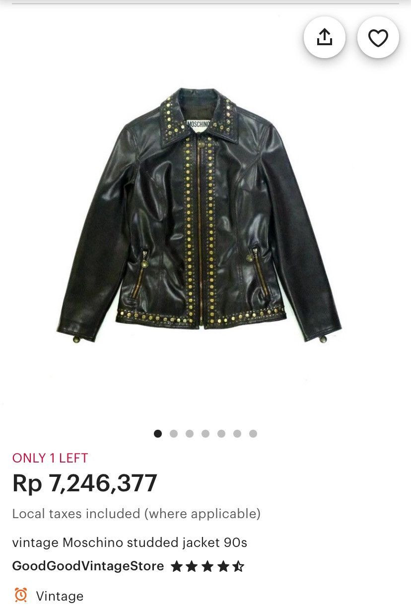 Love Moschino × Moschino × Vintage Vintage MOSCHINO Chic Edgy Faux Leather Studded Jacket Size M / US 6-8 / IT 42-44 - 6 Thumbnail
