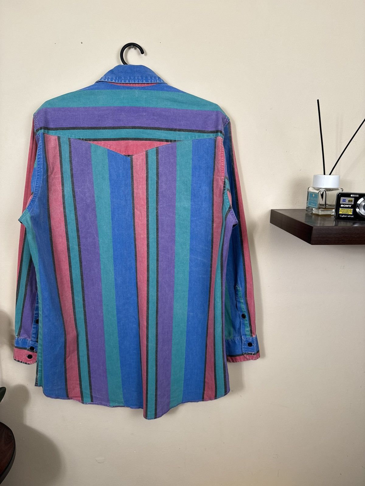 Vintage VTG Wrangler brushpopper multi bold stripe shirt 15.5 - 33 Size US M / EU 48-50 / 2 - 16 Thumbnail