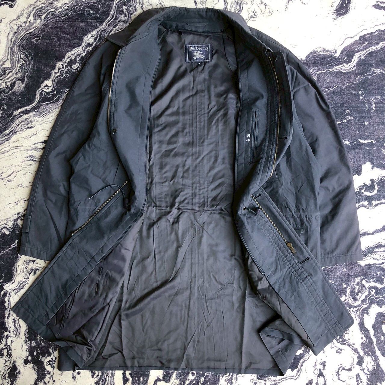 Burberry Vintage 90s Burberrys Navy Trench Coat Jacket Size US L / EU 52-54 / 3 - 2 Thumbnail