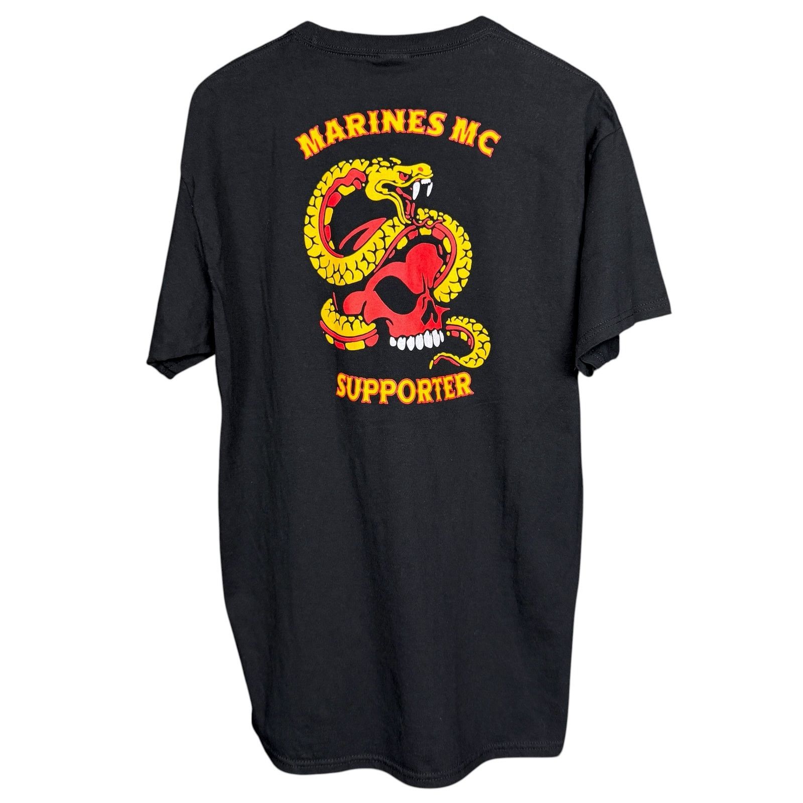 Port & Company Marines MC Supporter Arizona Mens Large Black T-Shirt Biker Size US L / EU 52-54 / 3 - 7 Thumbnail