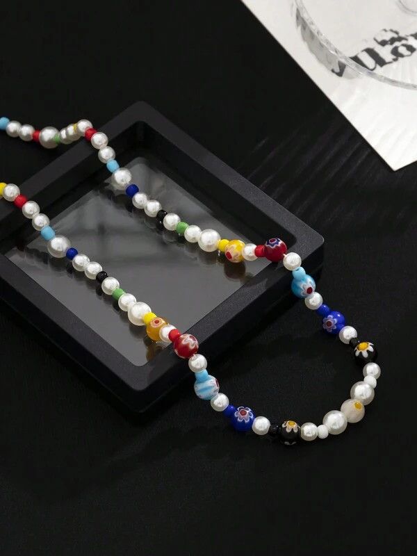 Jewelry x Vintage Pearl Vintage Y2K Necklace Chain in Silver, Men's