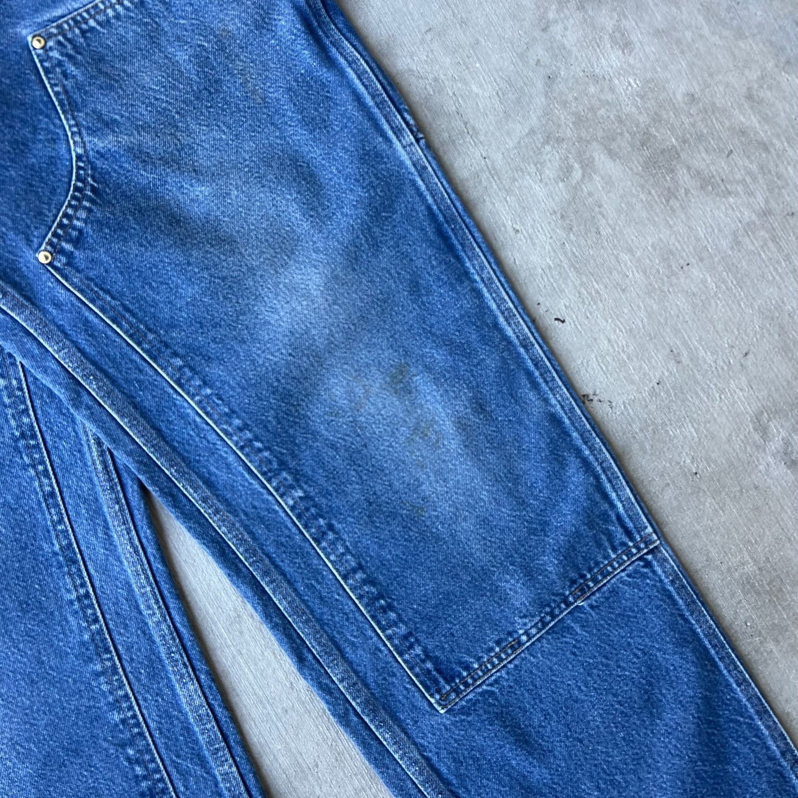 Carhartt × Vintage Carhartt denim blue jeans double knee work carpenter pants Size US 35 - 4 Thumbnail