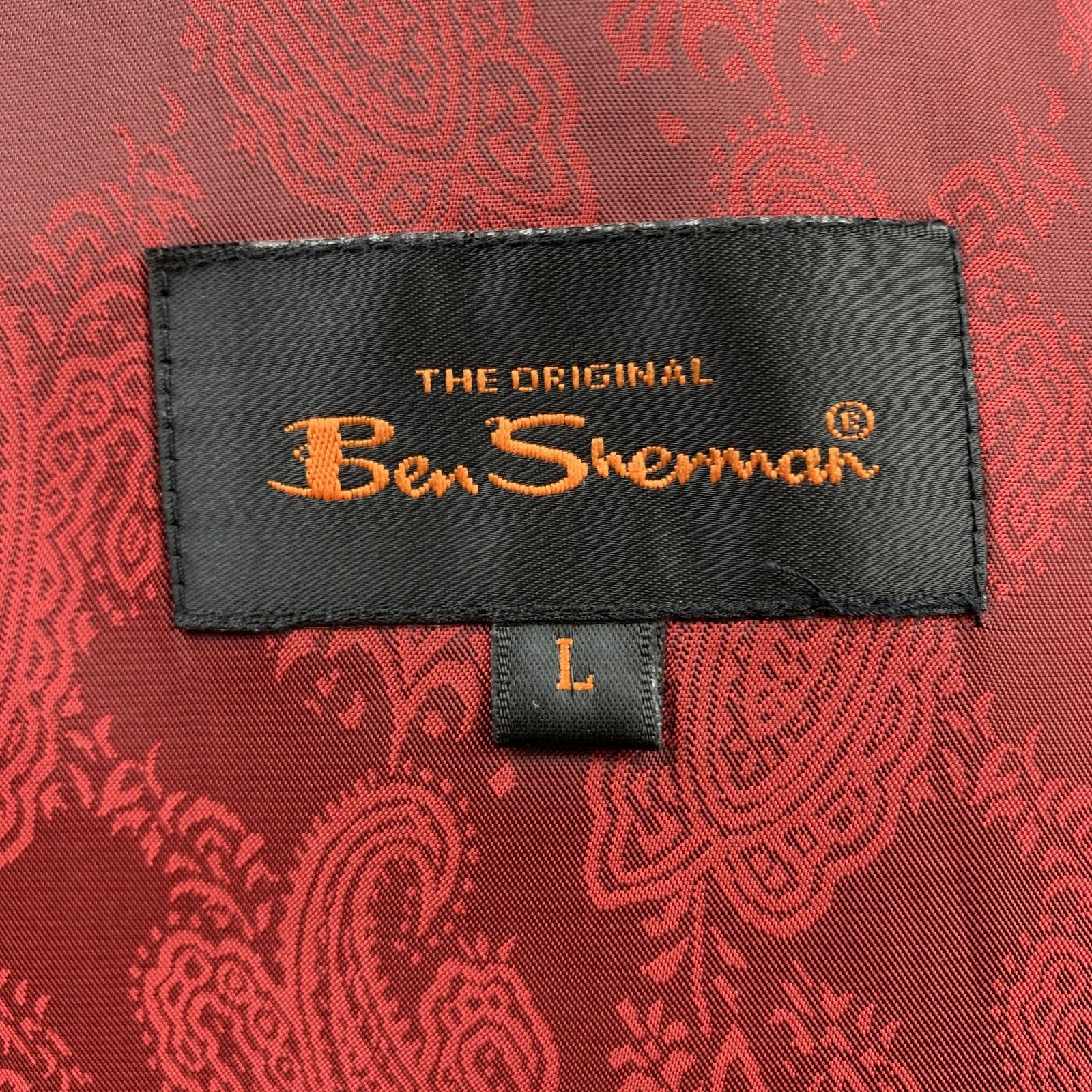 Ben Sherman Size L Black Solid Polyester Blend Peak Lapel Sport Coat Size 42R - 7 Thumbnail